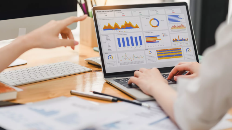 Analytics on computer screen