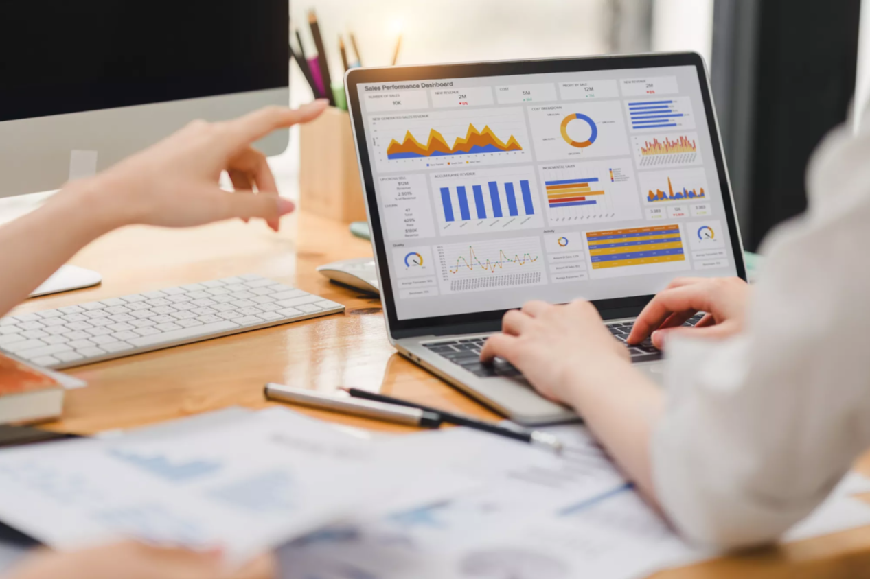 Analytics on computer screen